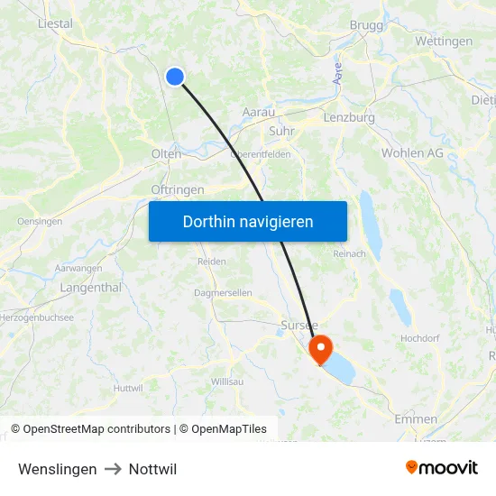 Wenslingen to Nottwil map