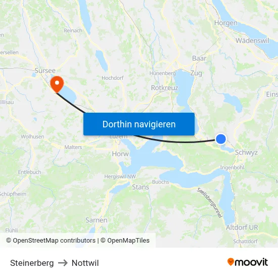 Steinerberg to Nottwil map