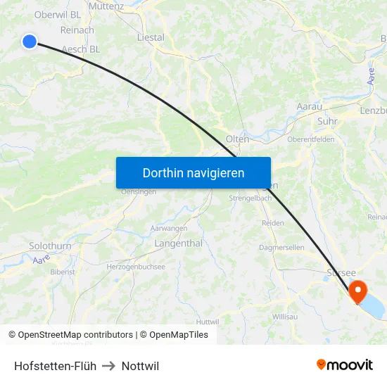 Hofstetten-Flüh to Nottwil map