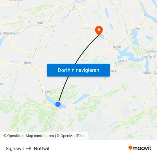Sigriswil to Nottwil map