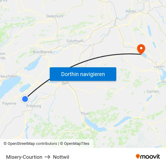 Misery-Courtion to Nottwil map
