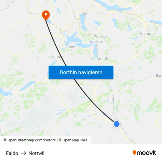 Faido to Nottwil map