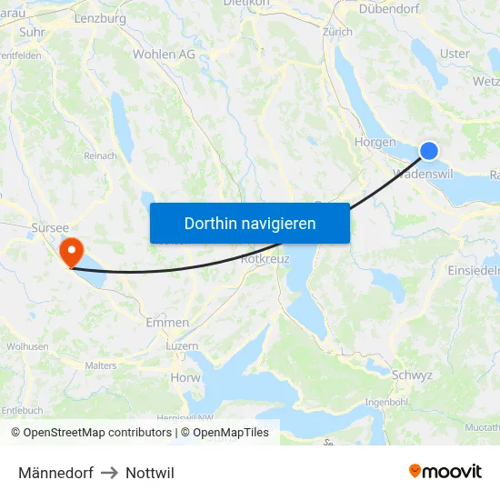 Männedorf to Nottwil map