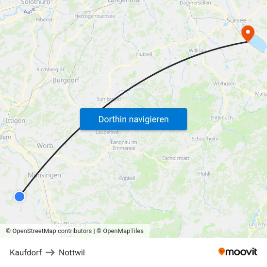 Kaufdorf to Nottwil map