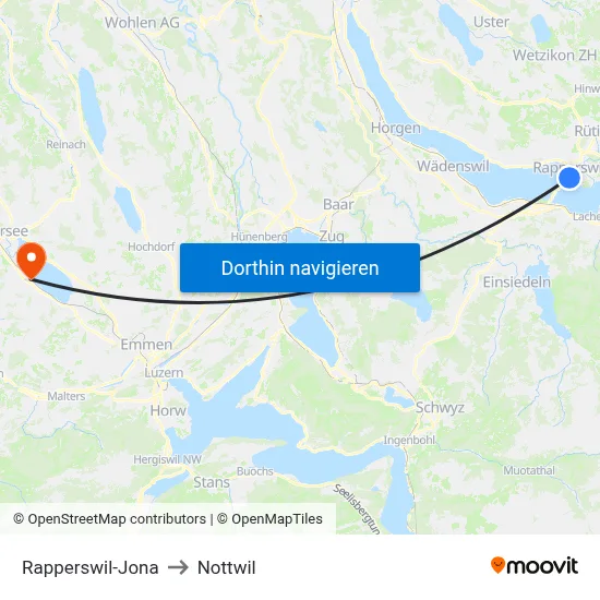 Rapperswil-Jona to Nottwil map