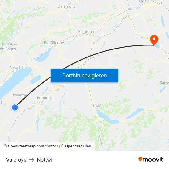 Valbroye to Nottwil map