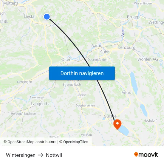Wintersingen to Nottwil map