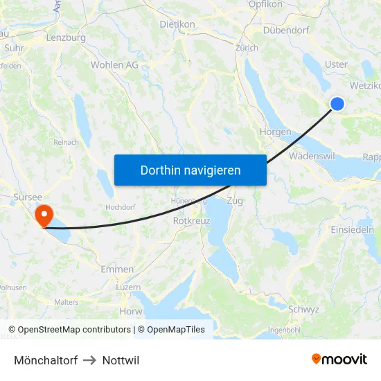 Mönchaltorf to Nottwil map