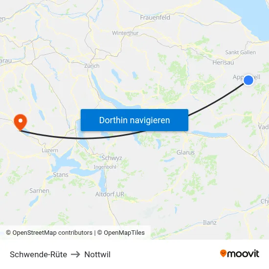 Schwende-Rüte to Nottwil map