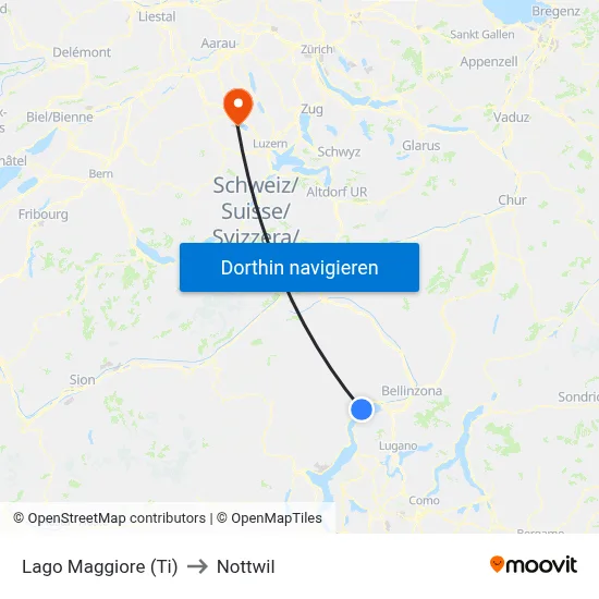 Lago Maggiore (Ti) to Nottwil map