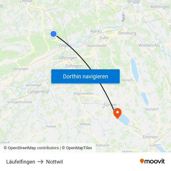 Läufelfingen to Nottwil map
