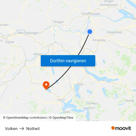 Volken to Nottwil map