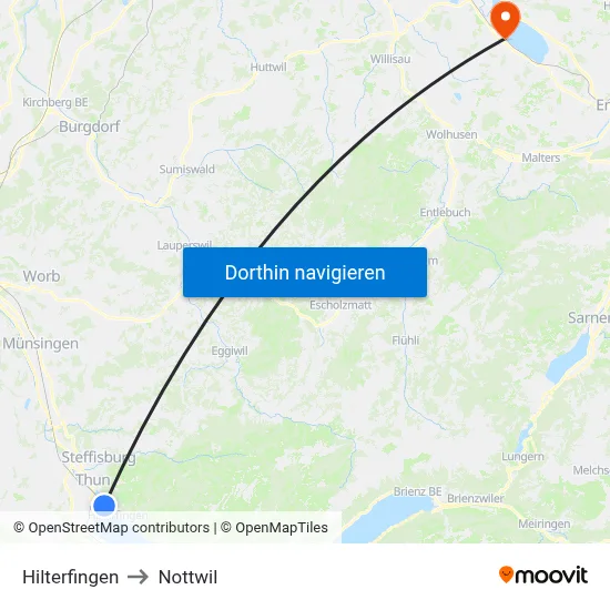 Hilterfingen to Nottwil map