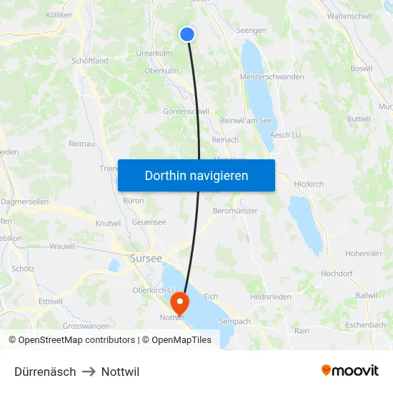Dürrenäsch to Nottwil map