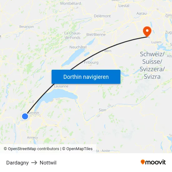 Dardagny to Nottwil map