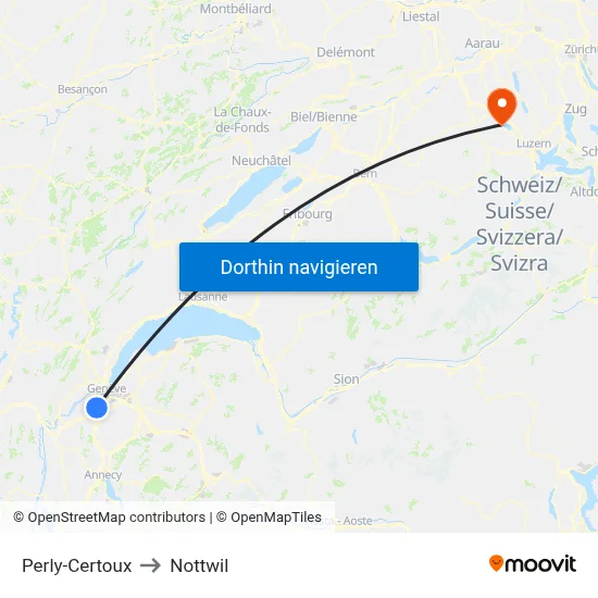 Perly-Certoux to Nottwil map