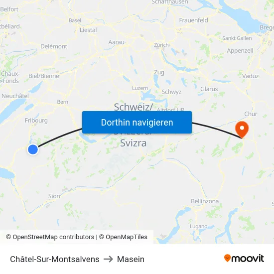 Châtel-Sur-Montsalvens to Masein map