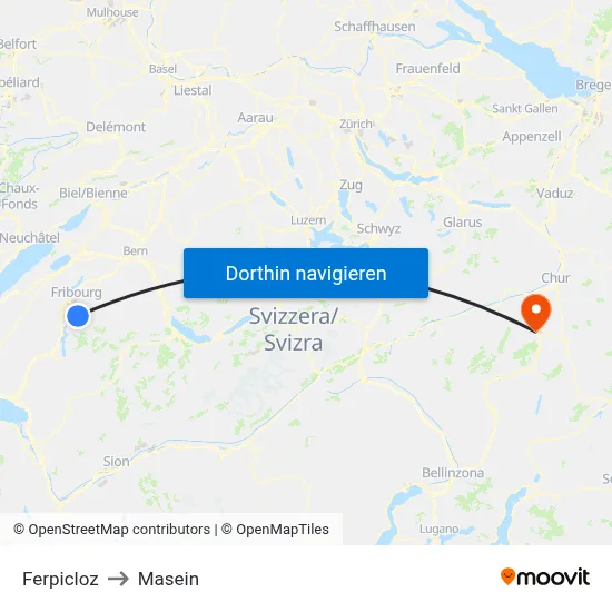 Ferpicloz to Masein map