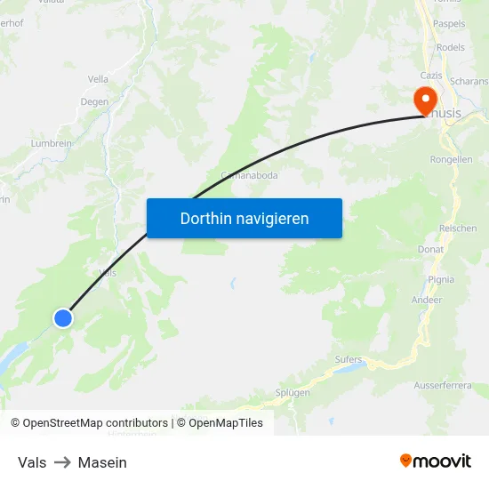 Vals to Masein map