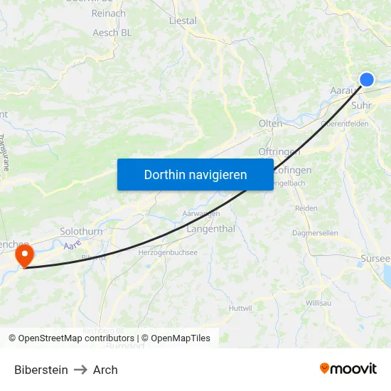 Biberstein to Arch map