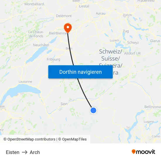 Eisten to Arch map