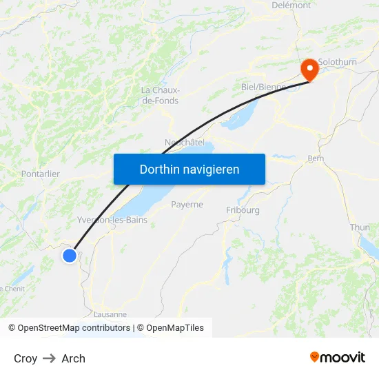 Croy to Arch map