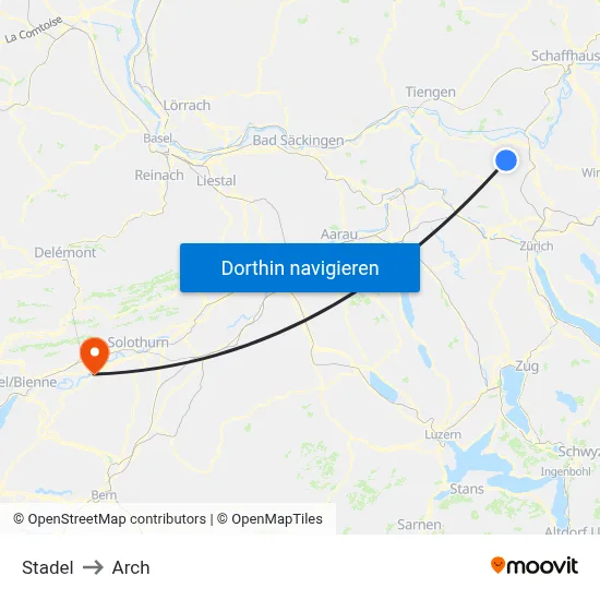 Stadel to Arch map