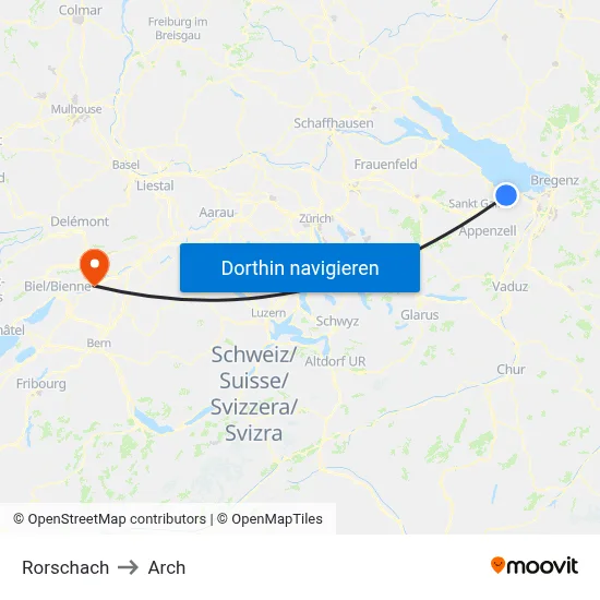 Rorschach to Arch map