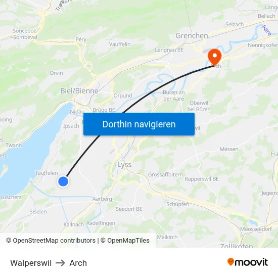 Walperswil to Arch map