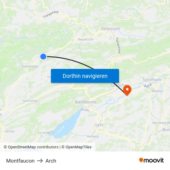 Montfaucon to Arch map