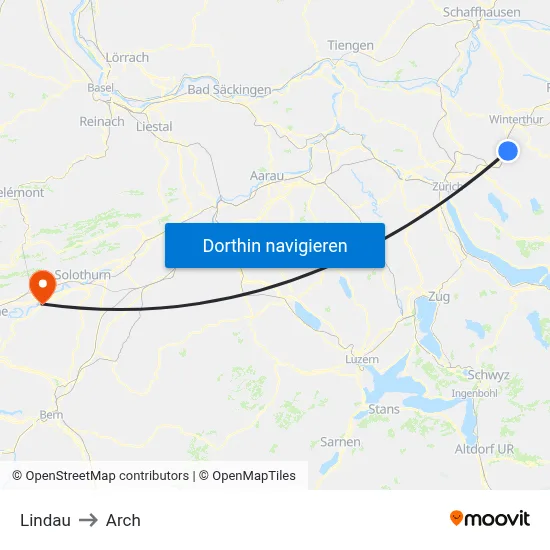 Lindau to Arch map