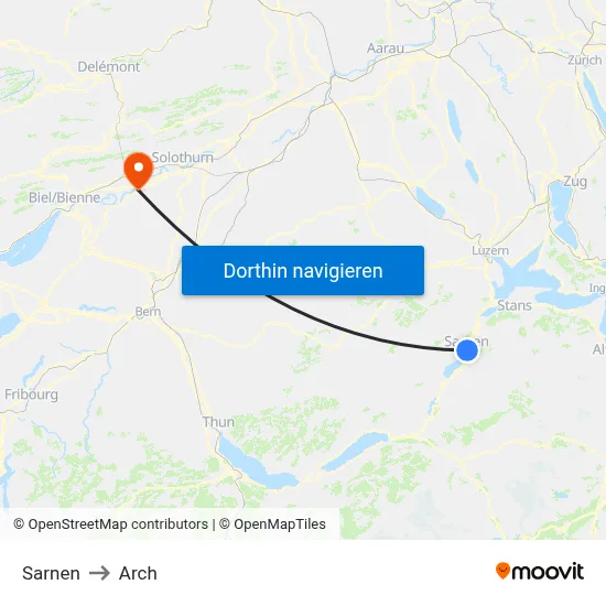 Sarnen to Arch map