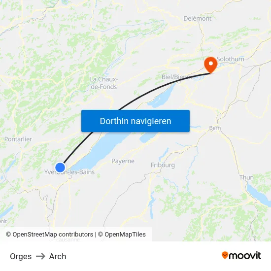 Orges to Arch map