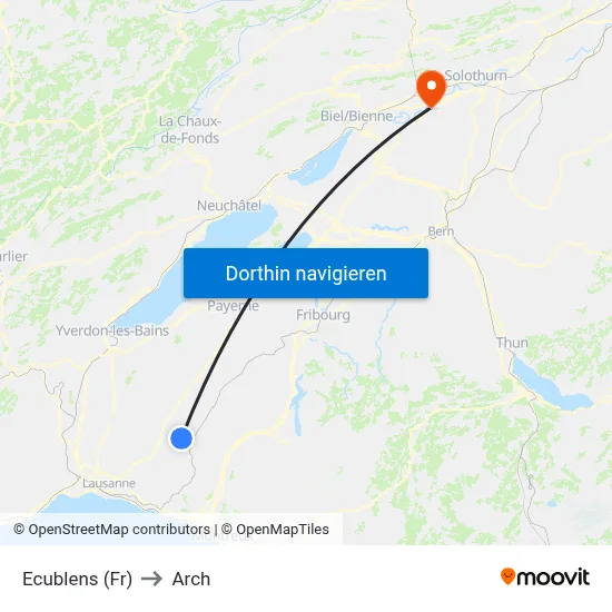 Ecublens (Fr) to Arch map