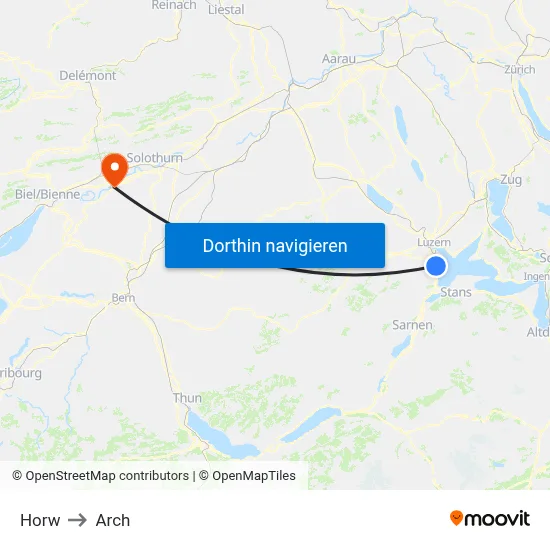 Horw to Arch map