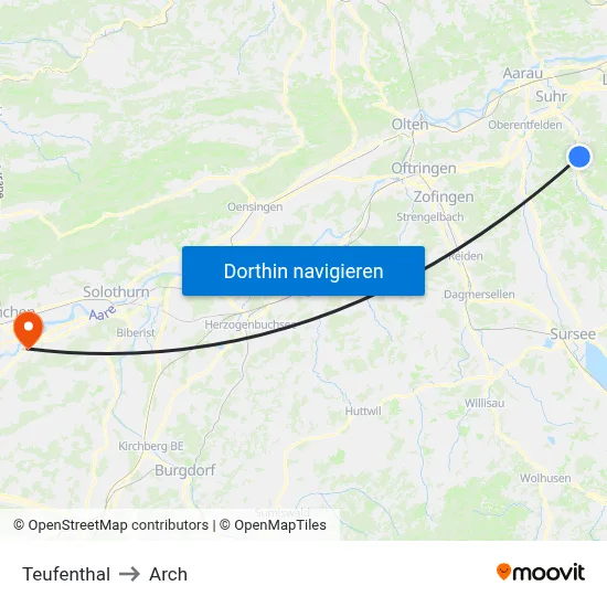 Teufenthal to Arch map