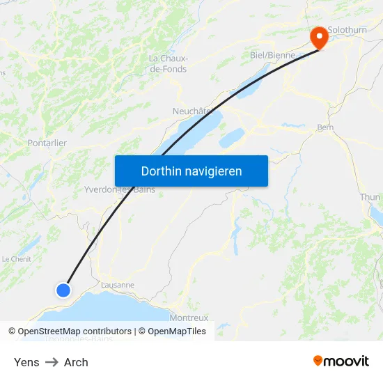 Yens to Arch map