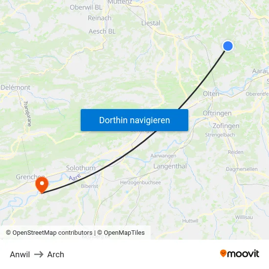Anwil to Arch map