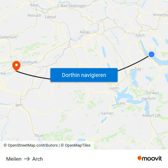 Meilen to Arch map