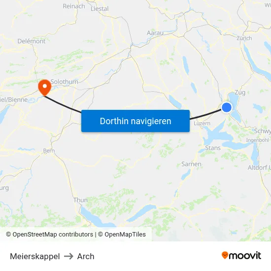 Meierskappel to Arch map