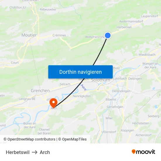 Herbetswil to Arch map