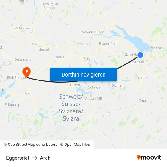 Eggersriet to Arch map