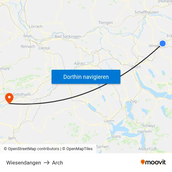 Wiesendangen to Arch map