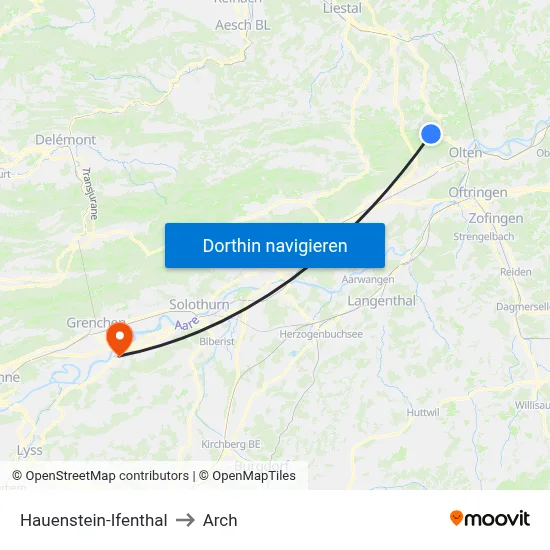 Hauenstein-Ifenthal to Arch map