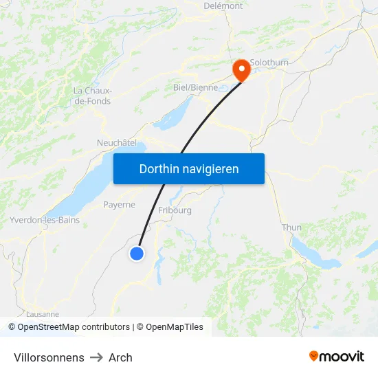 Villorsonnens to Arch map