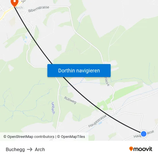Buchegg to Arch map