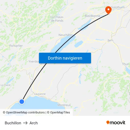 Buchillon to Arch map