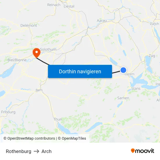 Rothenburg to Arch map
