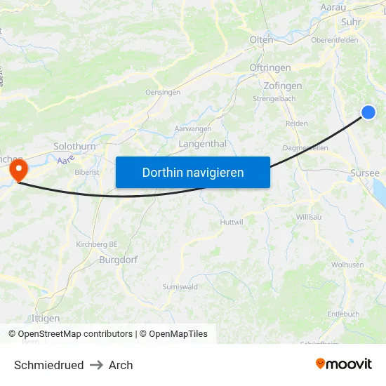 Schmiedrued to Arch map