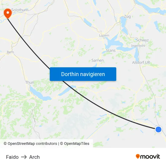 Faido to Arch map
